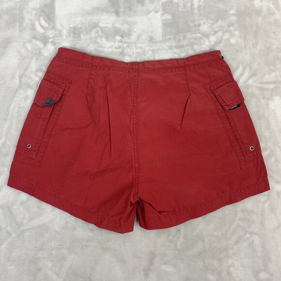 VTG Abercrombie Fitch Board Shorts Womens XS Red Surf Skate Y2K Nautical Beach - Picture 9 of 11